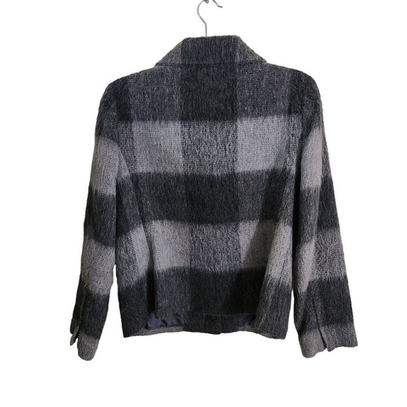 Talbots The Jackie Fit Alpaca Wool Blend Gray Plaid Jacket Size 8p - Picture 2 of 5